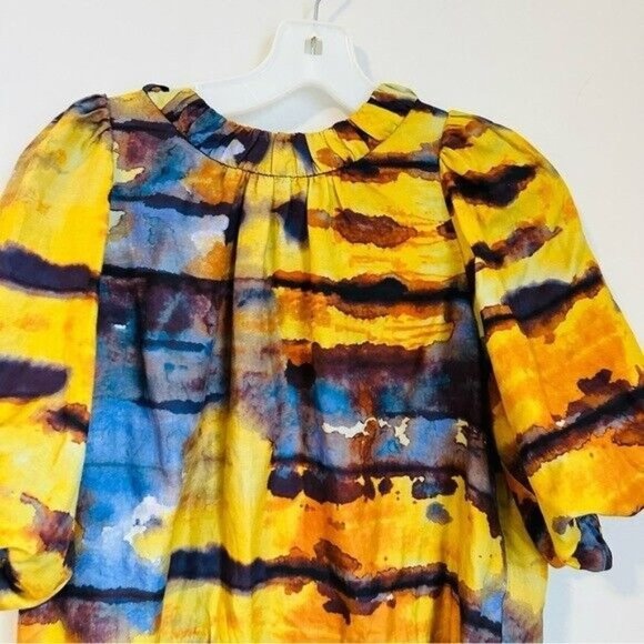 Marie Oliver Wren Top Silk in Tuscan Sunset In Multi Women’s Size Small - Picture 4 of 10